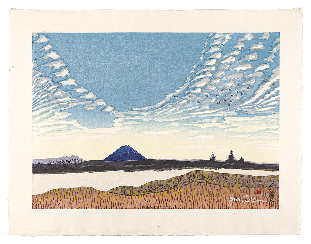 Sekino Junichiro"Eight Views of Chofu / Mount Fuji from Tamagawa"