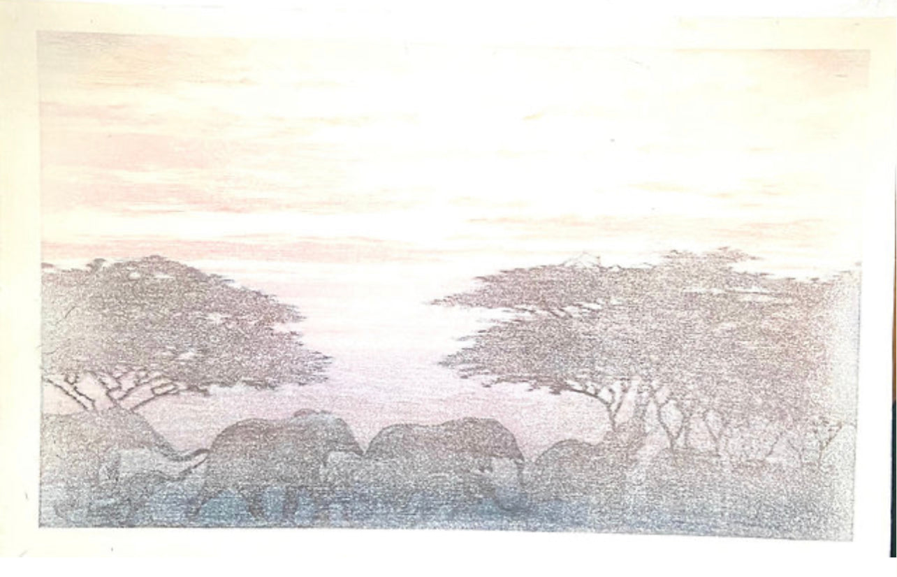 YOSHIDA TOSHI "Evening in East Africa"