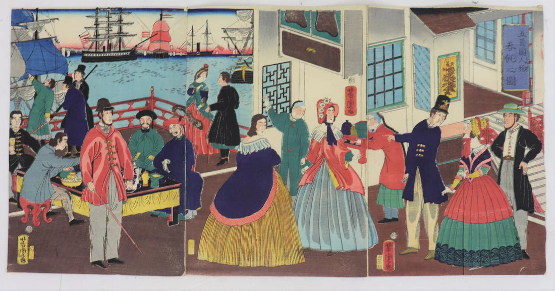 Yoshitora "View of eating and drinking by people of five countries"