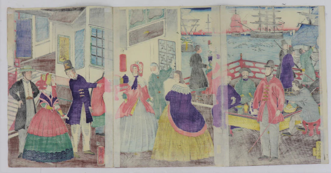 Yoshitora "View of eating and drinking by people of five countries"