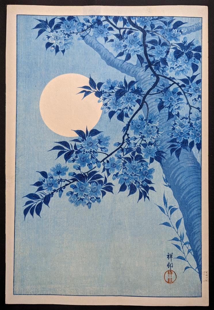 Ohara Koson "Cherry blossoms on a moonlit night"
