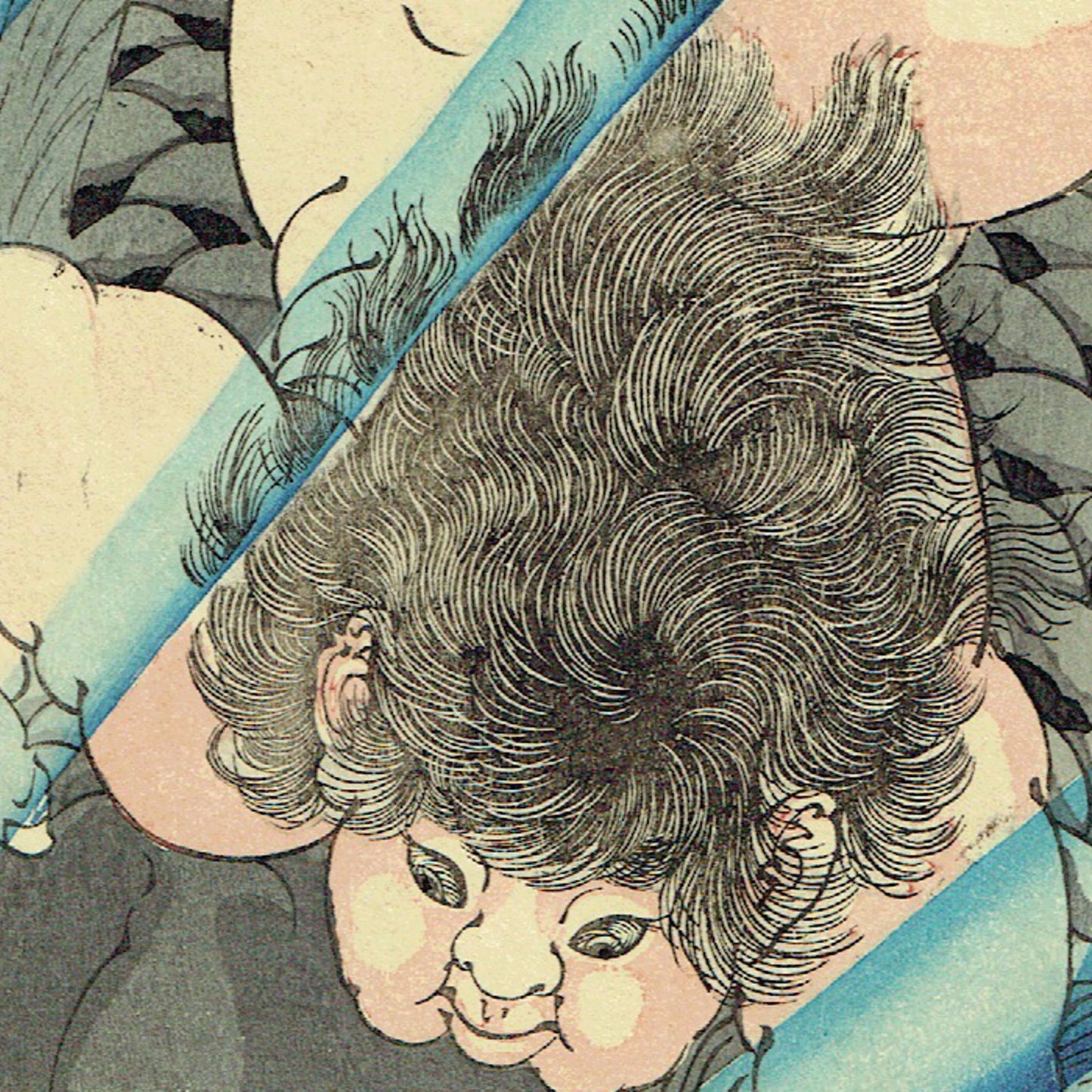 Tsukioka Yoshitoshi "Kintaro Capturing a Carp"