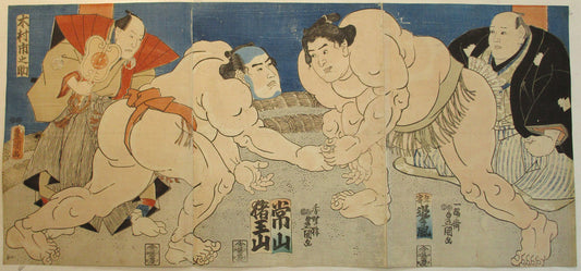 Utagawa Toyokuni "The mtch between Tsuneyama and Iouzan"