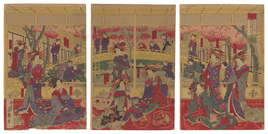 Yoshitora "Gathering of the Courtesans of the Kajita-ro in the New Yoshiwara"