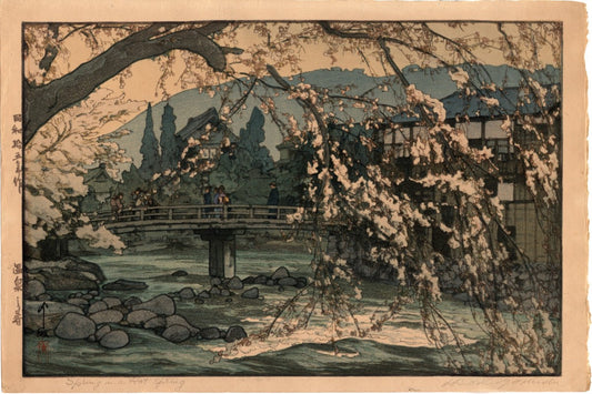 Yoshida Hiroshi "Spring in a Hot Spring (Onsen no haru)"