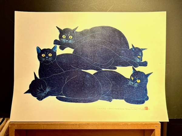 Nishida Tadashige "Cat Seriese (218) Blue"