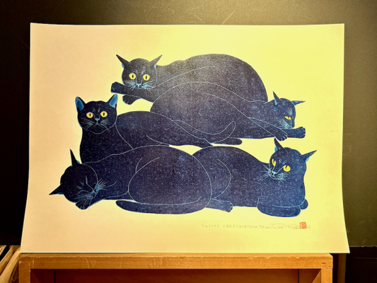 Nishida Tadashige "Cat Seriese (218) Blue"