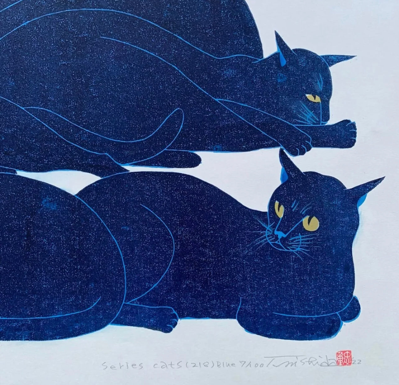 NISHIDA TADASHIGE "Cat Series(218) Blue"