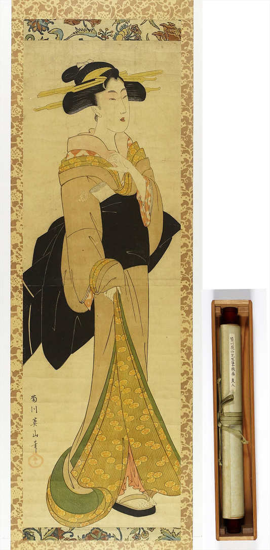 Kikugawa Eizan "Standing Beauty Bijin-ga" Kakejiku