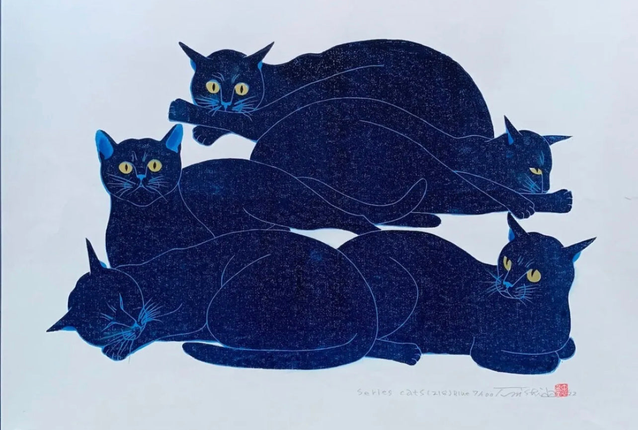 NISHIDA TADASHIGE "Cat Series(218) Blue"