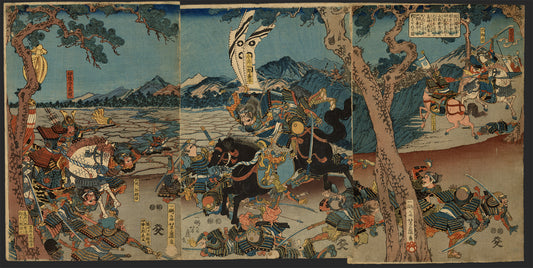 Yoshifuji "Imai Shiro Kanehira in Valiant Fighting" (3 pieces)"