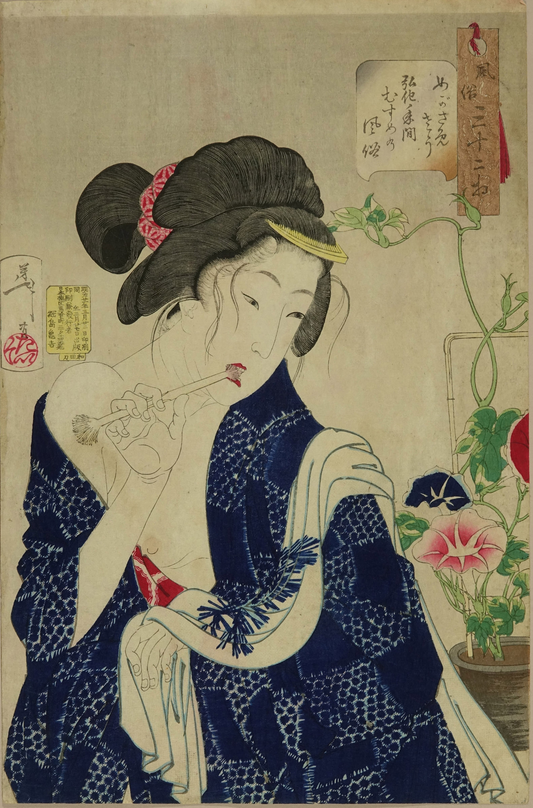 TSUKIOKA YOSHITOSHI "Me ga sameso (Looking awaking), from Fuzoku sanjuniso (Thirty-two aspect of customs and manners)"