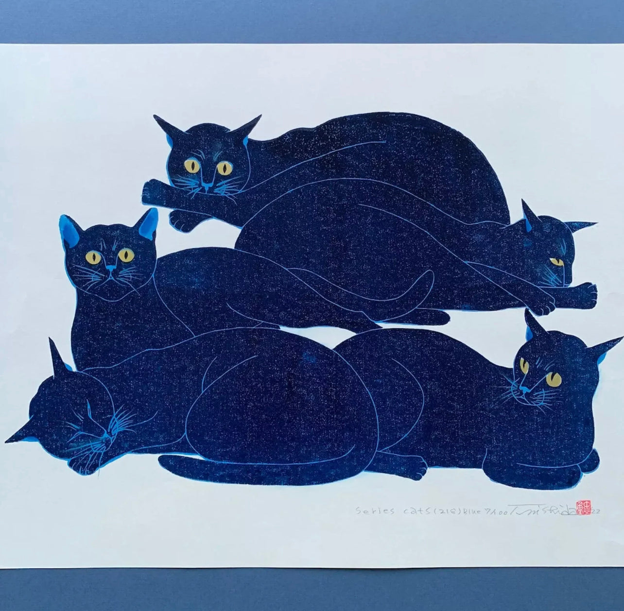 NISHIDA TADASHIGE "Cat Series(218) Blue"