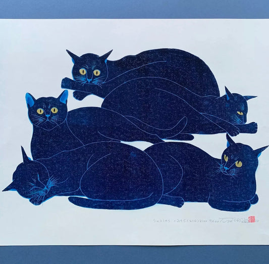 NISHIDA TADASHIGE "Cat Series(218) Blue"