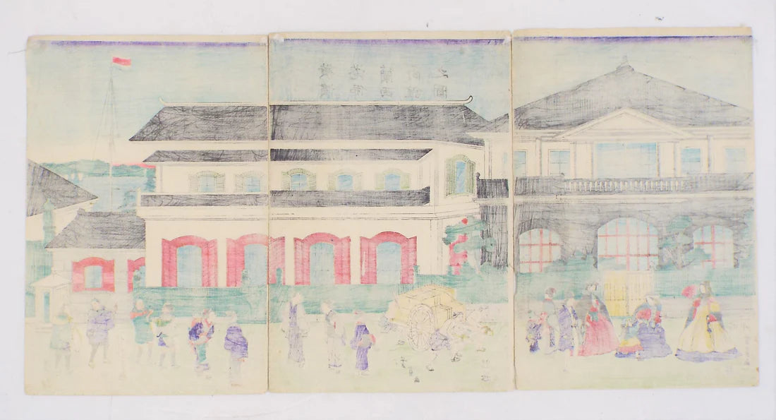 Yoshikazu "Residence of a French merchant at Yokohama port"