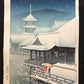 KAWASE HASUI "Spring Snowfall Kiyomizu"