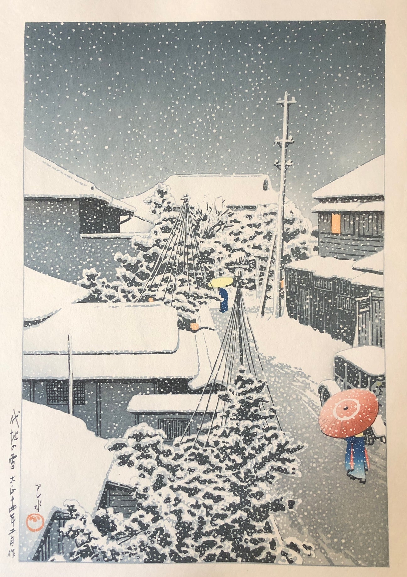 KAWASE HASUI "Snow at Daichi"