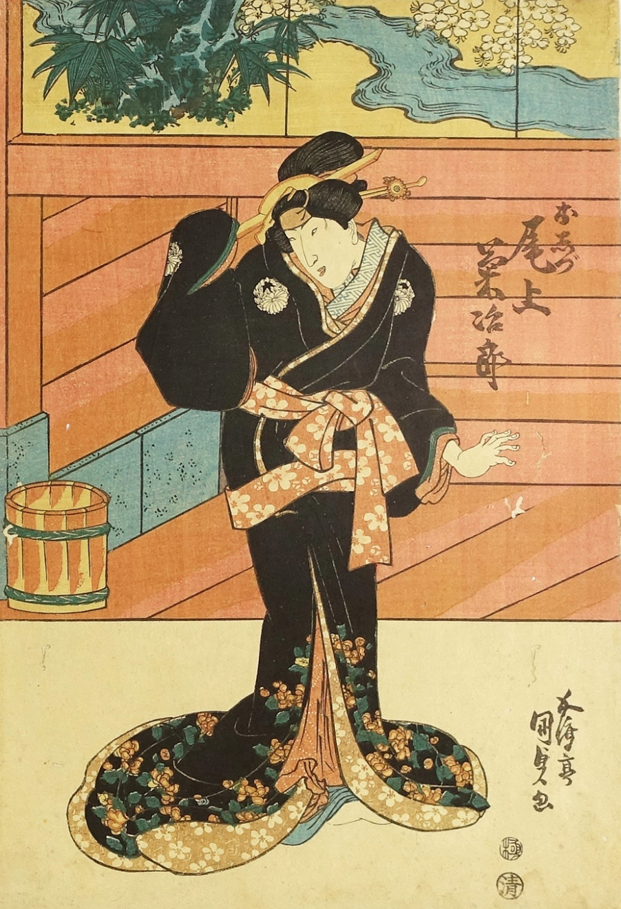 UTAGAWA KUNISADA "Tadanobu Sato, Nuru Masu Sawamura"