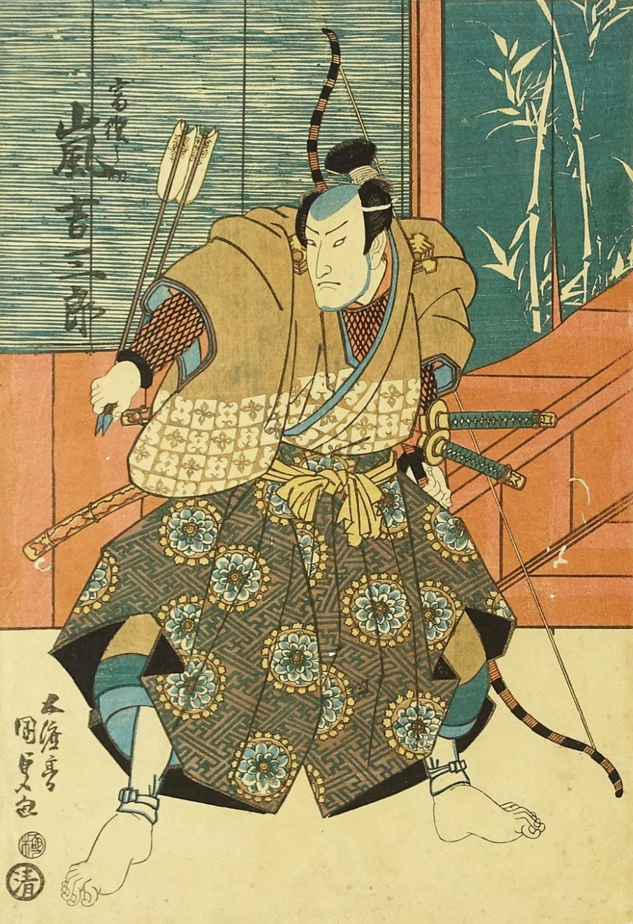 UTAGAWA KUNISADA "Tadanobu Sato, Nuru Masu Sawamura"