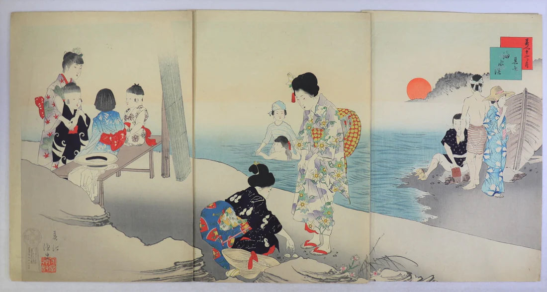 Miyagawa Shuntei "Twelve months of beauties"