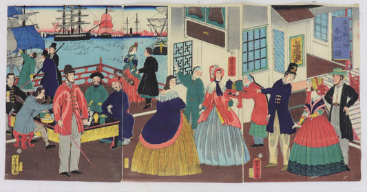 Yoshitora "View of eating and drinking by people of five countries"