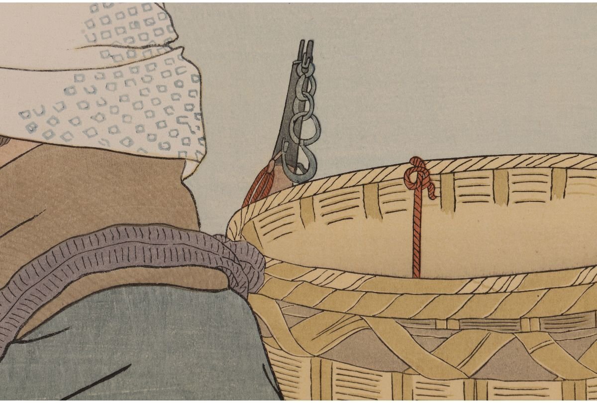 Paul Jaclay "An old woman selling carp, Suigo, Ibaraki Prefecture"