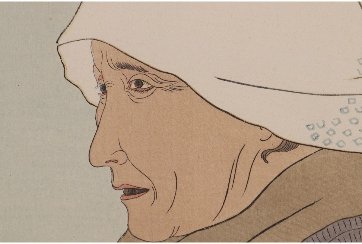 Paul Jaclay "An old woman selling carp, Suigo, Ibaraki Prefecture"