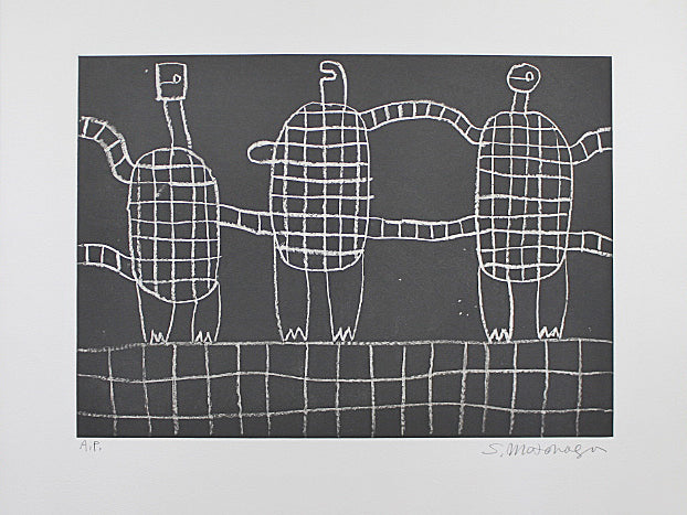 Motonaga Sadamasa "Black on white mesh"