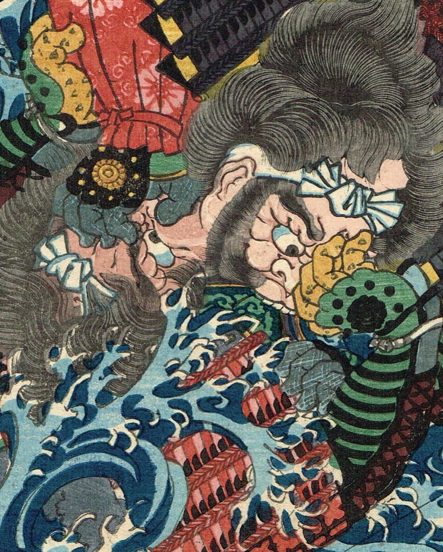 Utagawa Yoshitsuya "Kousaka Danjoh no chu versus Honjoh Mimasaka no kami, from the series One-to-One Combats at the Great Battle of Kawanakajima"