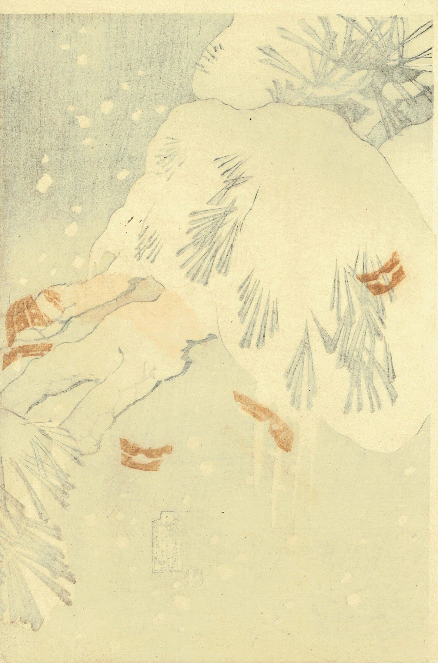 Tsukioka Yoshitohshi "Sogen of Iwakura in the snow, moon and flowers Umeyuki Onoe"