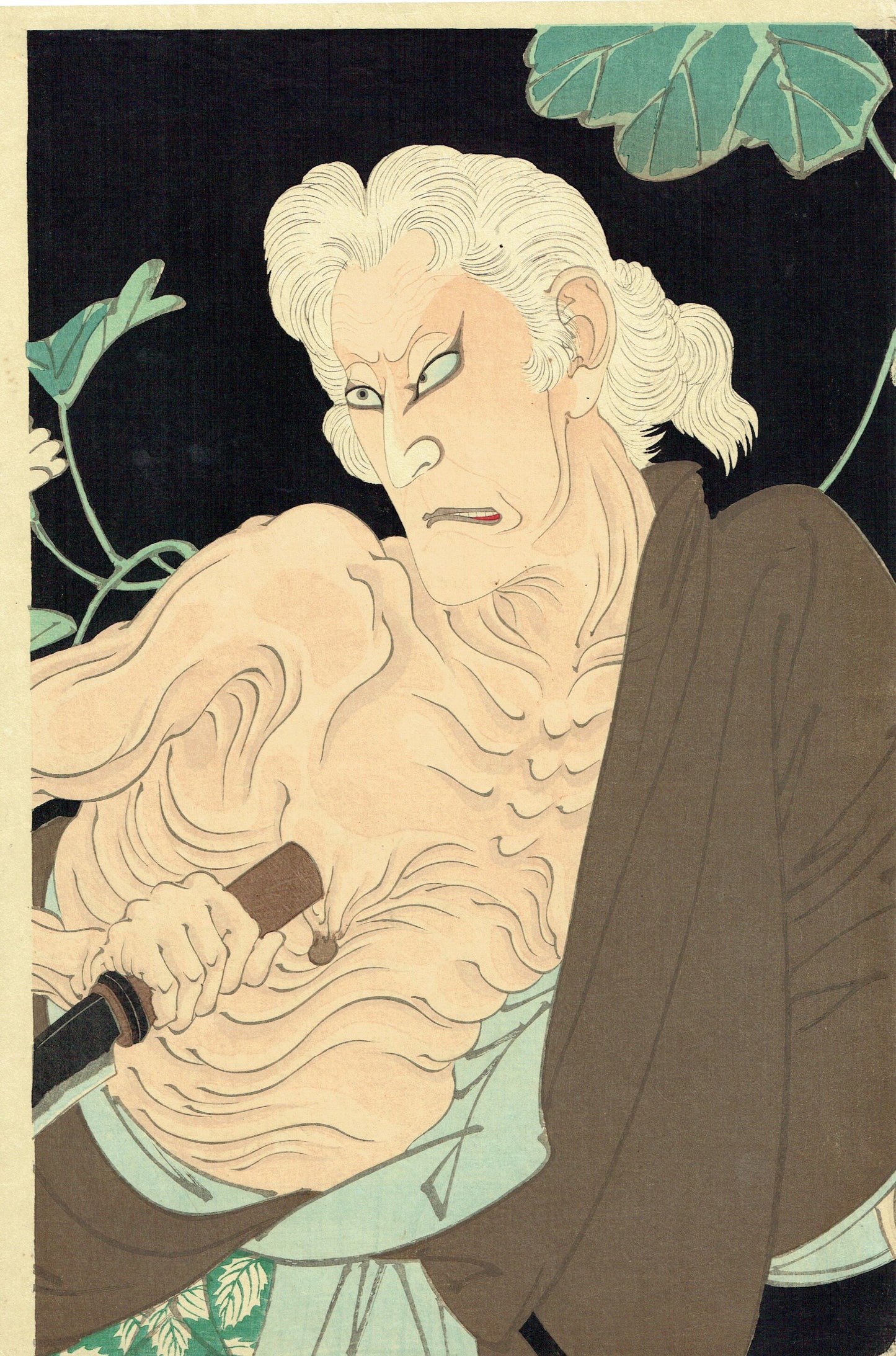 Tsukioka Yoshitohshi "Onoe Kikugoro V Old woman of one family"